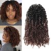 SUYIAPIY Yanky Twist Crochet Hair Bohemian Spring Twists Hair Senegalese Twist Crochet Hair with Curls Synthetic Marlybob Crochet Braids Hair Extensions for Black Women (1B/33#, 10 inch)