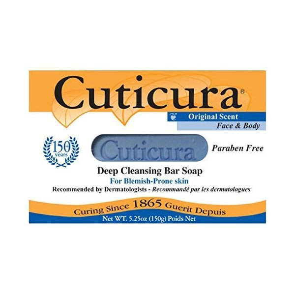 Cuticura Deep Cleansing Face and Body Soap, Original Scent 5.25 oz (Pack of 5)