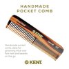 Kent A OT Small Double Tooth Comb, Coarse / Fine Grooming Comb for Hair, Beard, Mustache, Men, Women and Kids. Saw Cut Hand Polished, Handmade in England