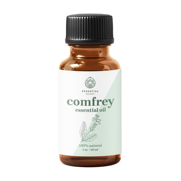 Comfrey Essential Oil by Essential Delights (1oz)- Premium Grade Oil | for Aromatherapy, Soaps, & Candles | Vegan & Cruelty Free