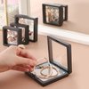 Linkstyle Floating Frame Display Stand, Set of 10 Transparent 3D PE Floating Frame Jewelry Storage Box Coin Display Stands for Arrowhead Medallions Antique Jewelry Specimens 3.5×3.5in, 2.7×2.7in