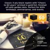 Cheers to 60 Years Cocktail Napkins | Happy 60th Birthday Decorations for Men and Women and Wedding Anniversary Party Decorations | 50-Pack 3-Ply Napkins | 5 x 5 inch folded (Black)