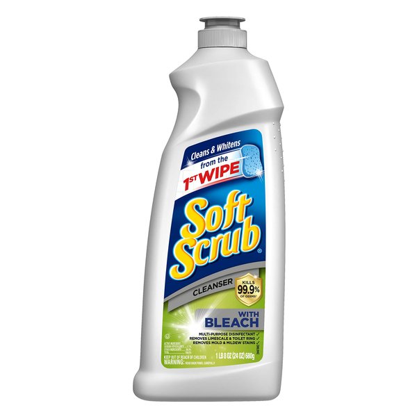 Soft Scrub Cleanser with Bleach Surface Cleaner, Kills 99.9% of Germs, 24 Fluid Ounces