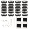 20 Pieces Hair Extension Clips U-Shape Stainless Steel Snap Clips for Wig Accessories Wig Making Tools (Black)