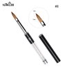 NMKL Oval Kolinsky Sable Hair Acrylic Nail Brush Clear Rhinestones Handle Nail Art Tool (Size 8)