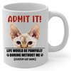 Personalized Name Life Would Be Boring Without Cream Devon Rex Cat Coffee Mug White 11oz Kitten Owners Gift