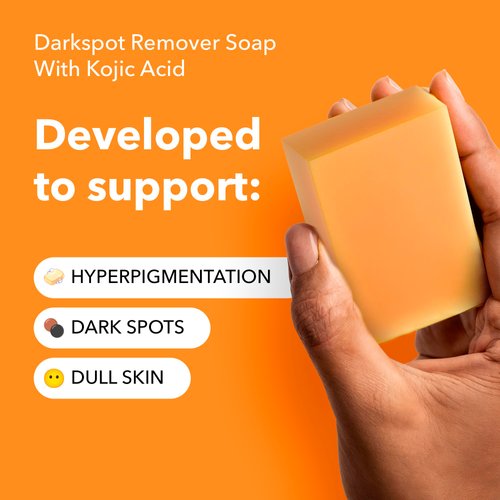 lunavia Kojic Acid Dark Spot Remover Soap Bar with Vitamin C, Turmeric, Retinol, Collagen & Hyaluronic Acid – Brightening Face & Body Soap – Fade Dark Spots, Even Skin Tone – 3 Pack