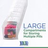 GMS Weekly Pill Organizer - 7-Day Labeled Compartment Pill Case for Supplements, Vitamins and Medication - Secure Latches - Ideal for Daily Use & Travel - Clear - 2 Pack