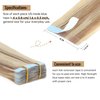 JESSBO Tape in Hair Extensions Human Hair Ash Blonde Highlighted Bleach Blonde 14 inch 20pcs 40g/pack Straight Seamless Skin Weft 100% Real Human Hair