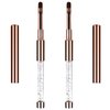 2Pcs Oval UV Gel Nail Brush Rhinestone Handle Nail Art Design Brushes Nail Drawing Pen Gel Brushes for Nails
