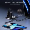 DCV 65W USB C Charger, GaN 3-Port Fast Charging Block with LED Digital Display, PD/PPS/QC 3.0 Foldable Wall Charger for Laptops, MacBook, iPhone 15/14/13, iPad Pro, Galaxy S23/S22, Note 20/10 (Black)