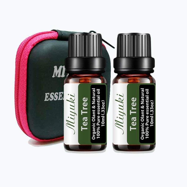 Tea Tree Essential Oil Organic Plant & Natural Pure Oil for Diffuser, Humidifier, Massage, Sleep, Bath, Skin & Hair Care 2 Pack x10ml