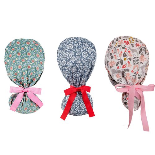 Ponytail Scrub Caps Women Long Hair with Buttons Nurse Hats Chemo Hats Cancer Headwear Head Scarfs Bouffant Working Cap with Buttons Sweatbands for Women