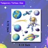 Hohamn 120 Pcs Glitter Galaxy Temporary Tattoos for Boys Kids, 12 Sheets Outer Space Tattoos for Boys Children Birthday Party Supplies Favors Spaceship Decorations