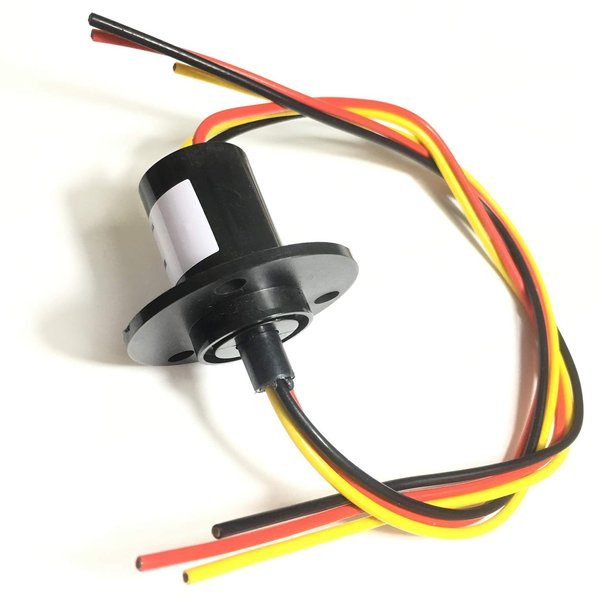 Taidacent 3 Wires 4 Wires 5A 10A 15A 30A Electrical Slip Ring Collector Ring Rotary Electrical Contact Joint Rotary Connector Commutator (3 Wires 15A Diameter 22mm)