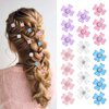 20 Pcs Mini Clover Flower Hair Clips with Cute Rhinestone Hair Barrettes, Convenient Hairpins Easy for Braids Hairstyles, Braiding Hair Accessories for Girls Women (20 Pcs- Mix Color)