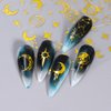 8Sheets Gold Nail Art Stickers Decals Star Moon Sun Nail Sticker 3D Self-Adhesive Outer Space Designs Nails Decals Eyes Snake Nails Art Supplies for Women DIY Manicure Decorations Set