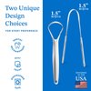 Tongue Scraper for Adults (Variety 2 Pack) - Reduced Bad Breath & Improved Tongue Cleaning, Stainless Steel Tongue Scraper for Kids, Ayurvedic Tongue Scraper, Metal Tongue Sweeper Kids Tongue Scraper