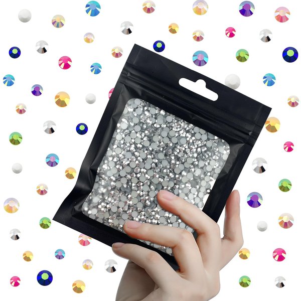 CLRDIVA 3000pcs 4mm Silver Flatback Resin Rhinestones Bulk Jelly Gems Flat Back Crystals Non Hotfix Wholesale Stones Diamonds for Crafts Tumblers Face Eye Makeup Nails Bling DIY Decoration