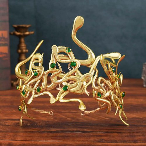 Bartosi Medusa Snake Headband Greek Goddess Headdress Halloween Cosplay Headpiece for Carnival Party Supplies