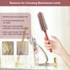 Harewu Round Curling Comb with Original Wooden Handle Made of Pure Beech Wood,Gentle Nylon Bristles,For All Hair Styles,Natural and Gentle Hair Brush (Red)