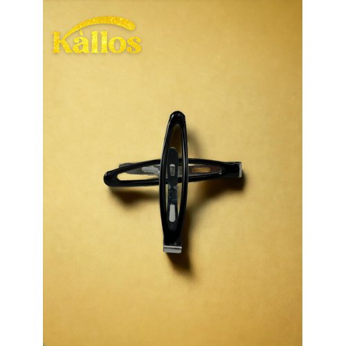 Kàllos 2.5 inch -12 Pack - Black Oval hair Snap clips, Metal hair clips in elegant design and perfect for girls and women. (Black)