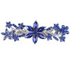 Crystal Hair Barrettes, Rhinestone Flower Hairpins Hair Clips, Sparkly Austrian Hairgrip Hair Headwear Accessories for Women Girls (Blue)