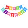10 Pieces Happy Birthday Decorations Banner With Tissue Pom Poms For Rainbow Birthday Party Supplies