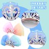 WLLHYF Diamond Crown Hair Pin Bow Hair Clips Gradient Metal Side Hair Barrette Princess Headband Mini Birthday Crown Hair Styling Headdress Accessories Children's Day Gift for Girls Kids