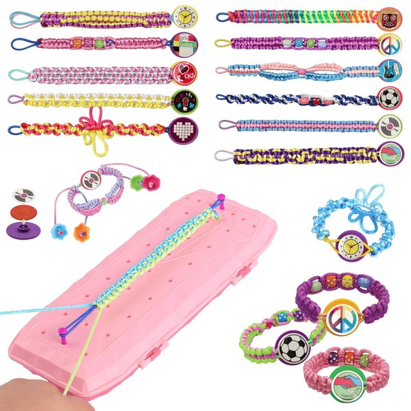 AOFUXTI Friendship Bracelet Making Kit, Girls Bracelet Making Kit, Toys for Ages 8-13, for Arts and Crafts, Bracelet DIY, Travel Toys