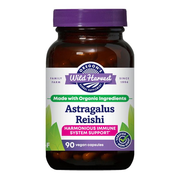 Oregon's Wild Harvest Astragalus Reishi Organic Herbal Supplement, 90 Count