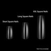 Wellquinn Square Nail Tips Full Cover, Short Clear Professional Acrylic Tips, Long Lasting Utra-hard False Nails Press on Nails for Nail Extension Manicurists, 360Pcs