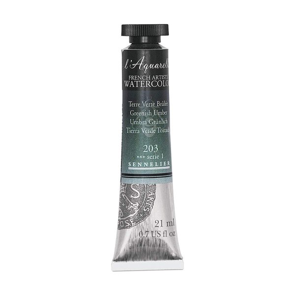 Sennelier French Artists' Watercolor, 21ml, Greenish Umber S1