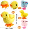 Fahacop 20 Pack Easter Wind Up Chick and Bunny Toys Wind-up Plush Toys for Easter Egg Hunt Basket Stuffers Easter Party Supplies, 4 Colors