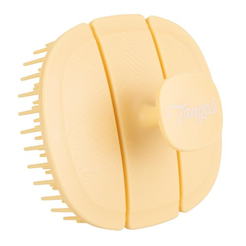 Tangols Triple-Fold Elastic Hair Shampoo Brush with Flexible-Soft Bristles, Promotes Hair Growth & Dandruff Removal, Scalp Exfoliator Scrubber Massager for all Hair Types, Unisex Adults, Kids (Yellow)