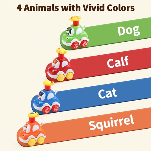 Amy&Benton Baby Toy Cars Toddler Toy Cars for 1 2 Year Old Cartoon Wind up Cars Press and Go Cars Push Go Cars for Toddlers 1-3 1st Birthday Gifts First Birthday Gift Toys Age 1 2 Year Old Baby Boys