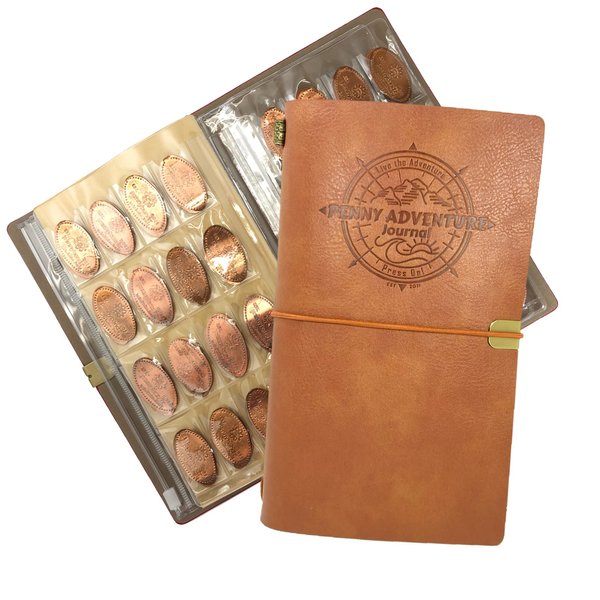 Pennybandz The Penny Journal Holds 146 Coins the Ultimate Souvenir Penny Collecting Book for your Coin Collection Holds 128 Pressed Pennies and 18 Pressed Quarters or Nickels