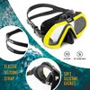 STOMP Snorkel Set Adults Snorkeling Gear Panoramic View Swim Mask Dry Top Snorkel Kit for Snorkeling Scuba Diving Swimming Travel （Yellow）