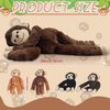 Youthfuljive 5 Pcs Monkey Stuffed Animal Set,Mom and Baby Stuffed Monkeys,A Pregnant Monkey Plush Toy and 4 Small Monkey,Christmas Birthday Gifts for Kids