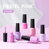 Gellen Gel Nail Polish Set, 6 Colors Pastel Pink Gel Polish Purple Nail Polish Set, Soak Off UV Gel Manicure DIY Home Salon Nail Art Valentines Gifts