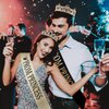 Saintrygo Prince and Princess Crowns Prom Court Sashes Prom Party Favors 80s Prom Tiara Shiny Satin Cosplay for Graduation (Retro Style)