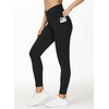 THE GYM PEOPLE Women's V Cross Waist Workout Leggings Tummy Control Running Yoga Pants with Pockets(Black, Medium)