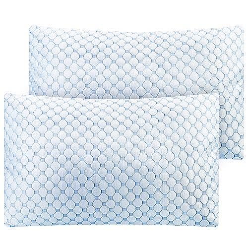 Cooling Memory Foam Pillow Ventilated Soft Bed Pillow w/ Cooling Gel Infused Memory Foam Reducing Cooling Fiber Breathable Machine Washa