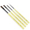 Beaute Galleria 4 Pieces UV Gel Nail Art Brush Set (Pro Flat, Carved, Detailer, and Round) for Thin Fine Line, Detailer, Outline, Striping, Nail Tips Builder, Polygel Nails, Gel Sculpting