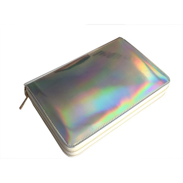 216 Slots Stamping Plate Holder Case Rainbow Laser Design Round Square Rectangular Nail Art Stamp Template Organizer 1pcs Empty Nail Art Plate Case Bag (silver - 216 Slots)