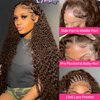 13x6 Chocolate Brown Lace Front Wig Human Hair 30 Inch Deep Wave Lace Front Wigs Human Hair Pre Plucked 180 Density HD Lace Frontal Curly Glueless Wigs Human Hair Colored Brown Wavy Wig Human Hair