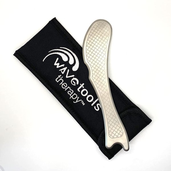 Wavetools Therapy professional medical grade Arete muscle scraper and massage tool. 8 unique arcs, double beveled edges for gua sha, fascial release, muscle aches, tendonitis, and scar tissue.