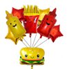 8PCS Hamburger Hot Dog Ketchup Bottles Mustard Bottles Foil Mylar Balloons Food Balloons for Birthday Barbecue Picnic Cookout Fast Food Snacks Baby Shower Party Decorations