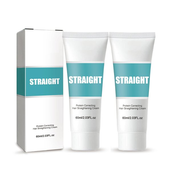 Xoyssfy Protein Hair Straightening Cream for Curly Hair with Silk & Gloss, 2PCS