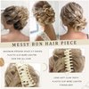 WZNBBOY Messy Bun Hair Piece Claw Clip Synthetic Chignon Tousled Updo with Tendrils Hair Extensions Hair Bun Curly Wavy Faux Hair Bun Hair Scrunchies Hair Accessories for Women (Medium Blonde)